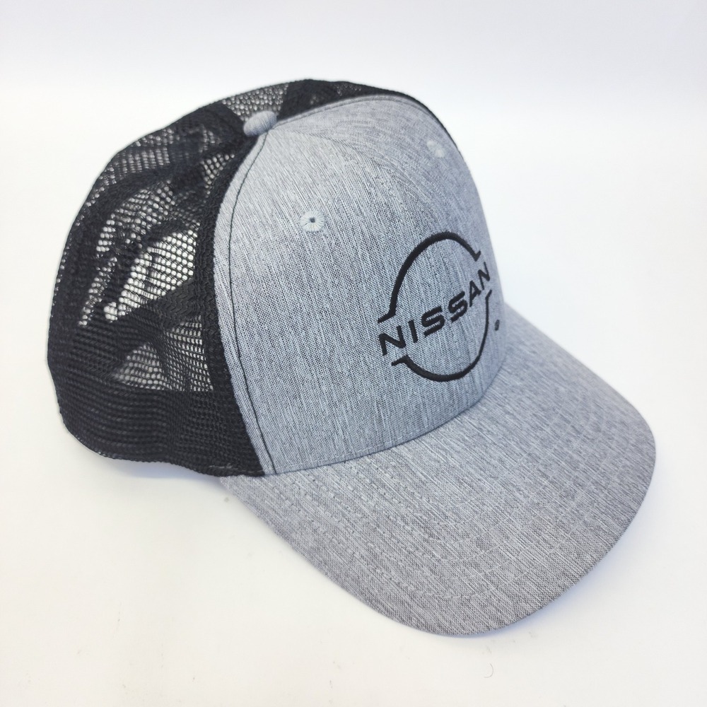 Nissan Logo Trucker Hat Big Accessories Grey Black Mesh Snapback Cap A231